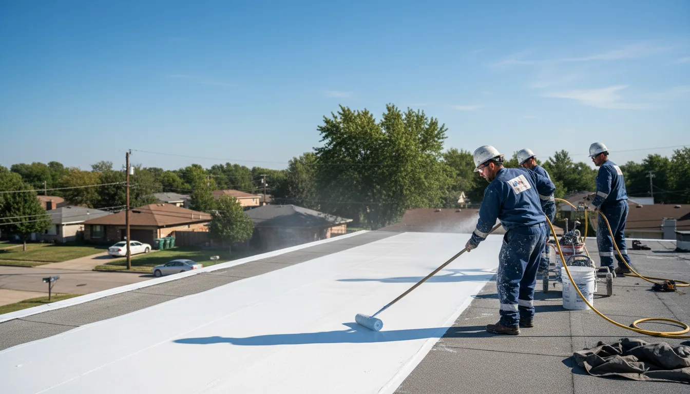 Commercial roof coating in Poth, TX near me